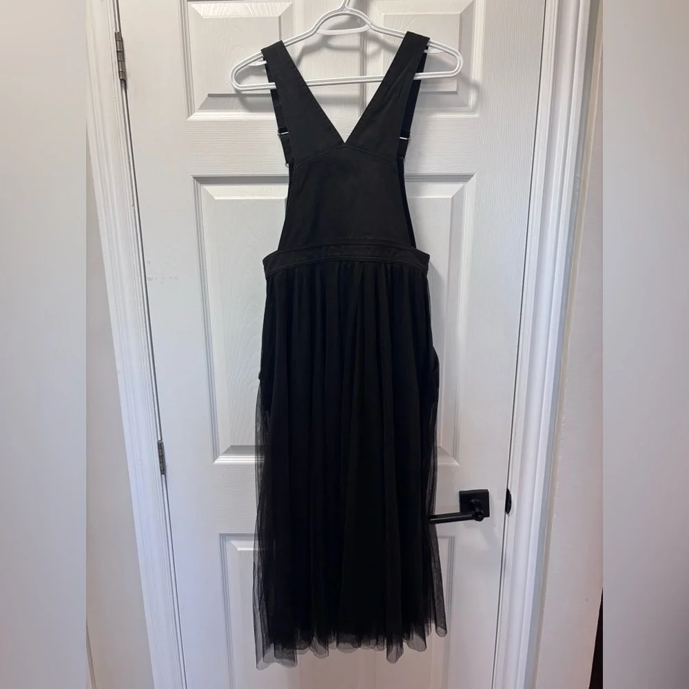 Black Midi Overall Dress - Picture 2 of 7